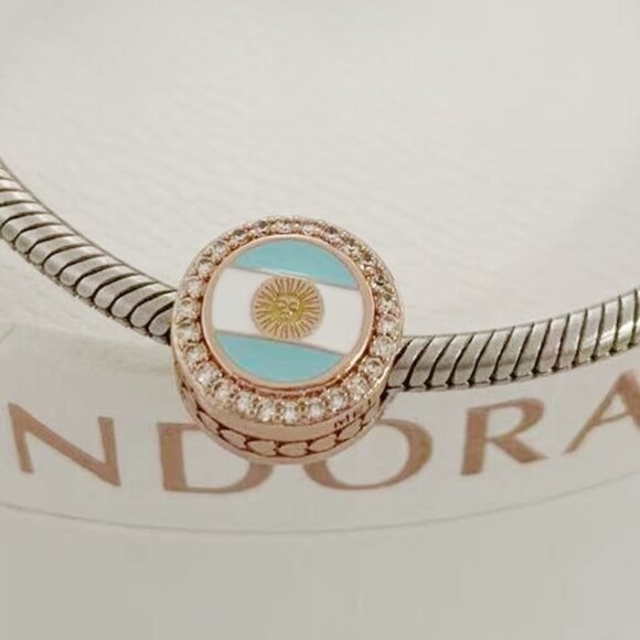 Pandora Argentina Flag pendant Rose Gold-Plated - Picture 1 of 4